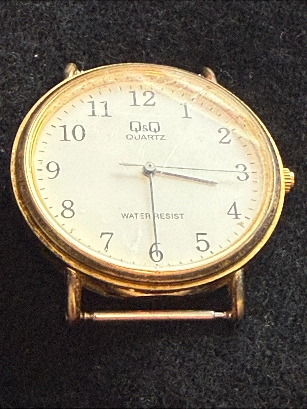 Q&Q CITIZEN Watch Face Gold Tone NO BAND 35mm Case 3 Bar Water Resistant Quartz.
